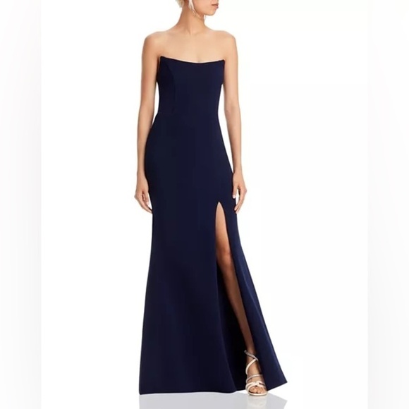 AQUA Strapless GownLength Evening Dress Sweetheart neck Mermaid silhouette, New - Picture 3 of 16